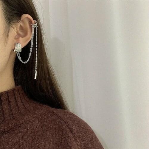 Zeojrlly Trendy Women Clip Earrings Female Earrings Earbone Clip Long Fashion New Elegant Jewelry Korean Earrings