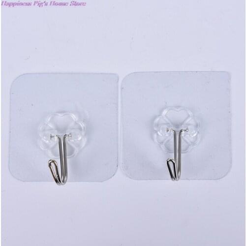 1pc Strong Clear Suction Cup Sucker Wall Hooks Hanger For Kitchen Bathroom Or Kitchen Bathroom Wall Hooks 6*6cm