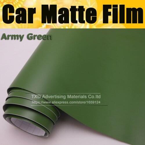 10/20/30/40/50/60X152CM/Lot Army Green Car matte vinyl sticker for car interior and exterior decoration with air free bubbles