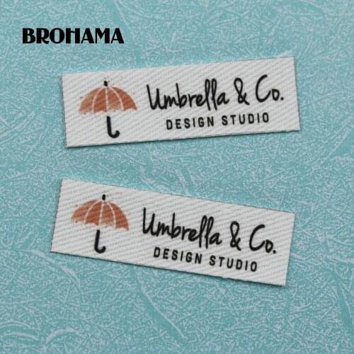 120 pieces Custom logo labels, Name iron on label, Custom Clothing tags, Organic Cotton Labels