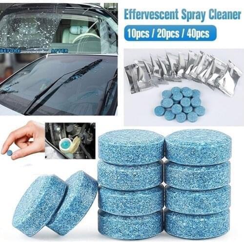 20/40PCS Car Windshield Wiper Glass Washer Auto Solid Cleaner Compact Effervescent Tablets Window Repair Car Accessories