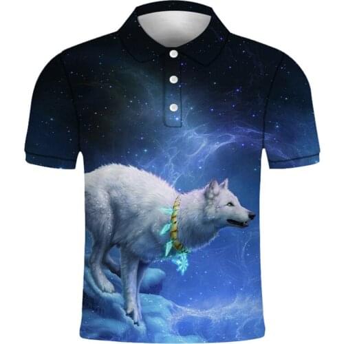2021 new fashion mens and womens T-shirt wolf print 3d T-shirt polo shirt summer short-sleeved T-shirt male T-shirt XXS-6XL