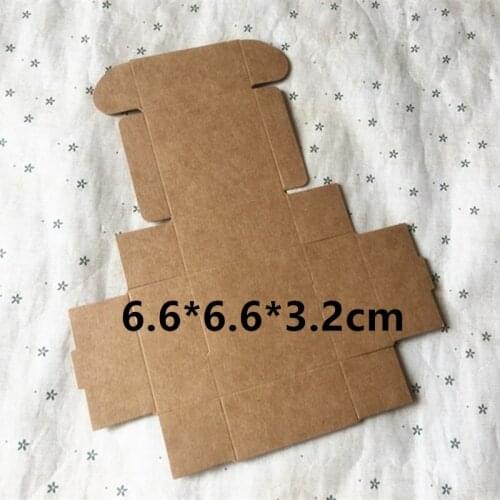 50pcs 66*66*32mm Kraft paper gift packaging box kraft cardboard handmade soap candy box personalized craft paper gift box