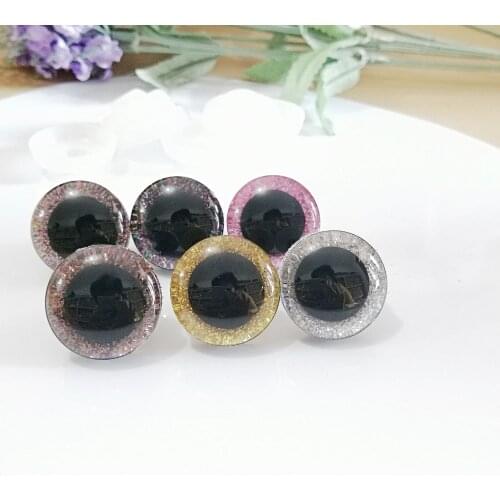 500pcs/lot--16mm-20mm-25mm clear 3D plastic safety toy eyes &glitter & hard washer--color& size option--N6