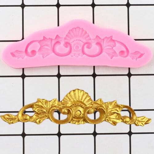 Baroque Scroll Relief Silicone Molds Leaves Cake Border Fondant Mold Cake Decorating Tools Candy Clay Chocolate Gumpaste Moulds