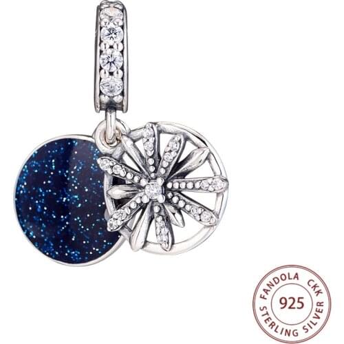 100% 925 Sterling Silver Dazzling Wishes Dangle Bead Charms Fits Original Bracelets DIY Beads for Jewelry Making perles