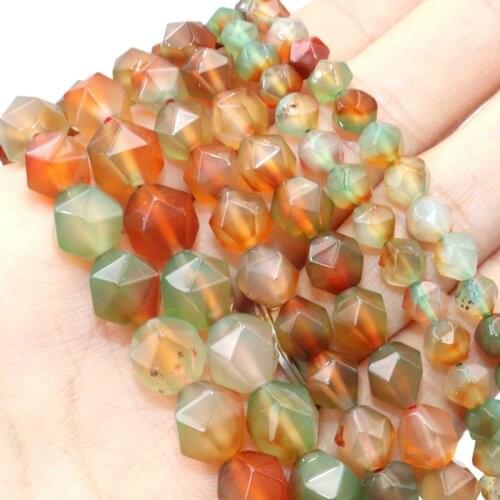Natural Stone Faceted Peacock Agates Loose Spacer Beads For Jewelry Making Charm DIY Bracelet Necklace Accessories 6/8/10mm