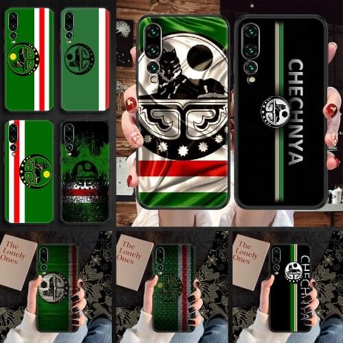 Chechen National Flag Phone case For Huawei P Mate P10 P20 P30 P40 10 20 Smart Z Pro Lite 2019 black luxury hoesjes fashion