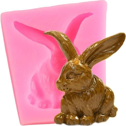 Long Eared Rabbit Silicone Molds Easter Cupcake Topper Fondant Cake Decorating Tools Candy Resin Clay Chocolate Gumpaste Moulds