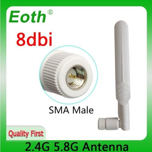 2.4GHz wifi Antenna 5GHz 5.8Ghz 8dBi Dual Band SMA Male Connector wifi antenne 2.4G 5G 5.8G Antena IOT aerial wireless router