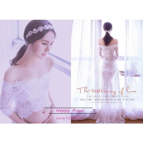 Maternity women Photography Props Very Beautiful feeling Long Lace aesthete Dress Fancy Photo Shoot See-through Romantic