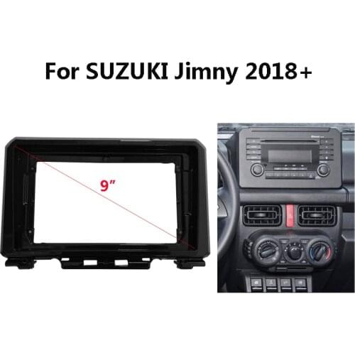 9 inch 2 Din Car Radio Frame Kit For SUZUKI Jimny 2018+ Auto Stereo Dashboard Plastic Panel Fascia Mounting Bezel Faceplate