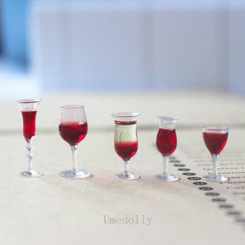 1PCS 1/12 Dollhouse Miniature Wine Bottle Glass Model for OB11 BJD DollHouse Kitchen Restaurant Decor Accessories Toy