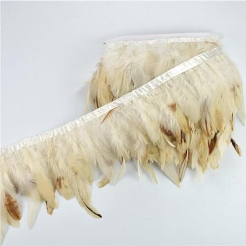 10Meter Natural Rooster Feathers Trim Fringe Ribbon 10~15cm Dress Sewing Chicken Pheasant Feather for Crafts Wedding Accessories