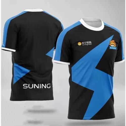 2021 New CF SUNING Team Uniform Ning PUBG CSGO LOL League T-shirt Clothes E-sports Uniform Game Uniform SN Team Fan Shirt