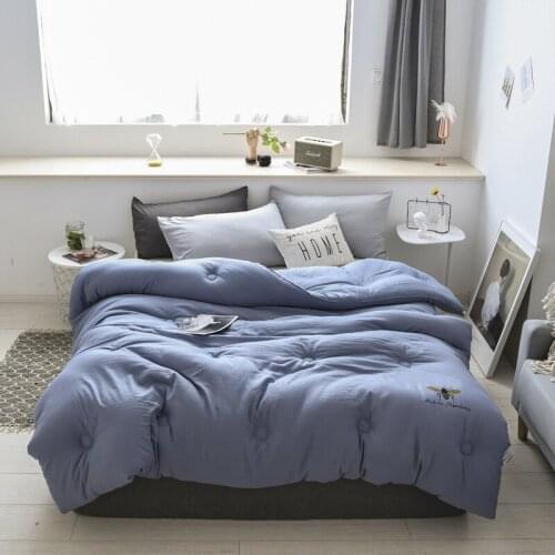 New High-grade Luxury Embroidery Comforters Blanket QuiltThicker Summer/Winter 100 % Cotton Cover King Queen Size