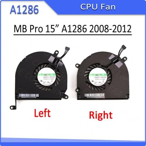 New Original A1286 CPU Cooling Fan Cooler Left and Right Side for MacBook Pro 15" A1286 2009 2010 2011 2012 Years