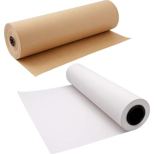 Kraft Wrapping Paper Roll Brown/White 30meters/32.8yard long width 30cm/11.81" Recycled Paper Wrap Gift Pack Smooth 12in x 100ft