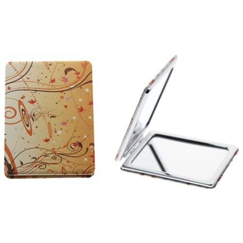 8.5*6cm Rectangle Double Sided Stainless Steel Folding Portable Women Girls Kid Gift Compact Pocket Cosmetic Makeup Mirror