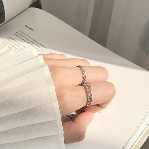Adjustable Twist Open Rings For Women Girls Geometric Charm Korea Fashion Student Gift Lady Wedding Jewelry Accessories BOYULIGE