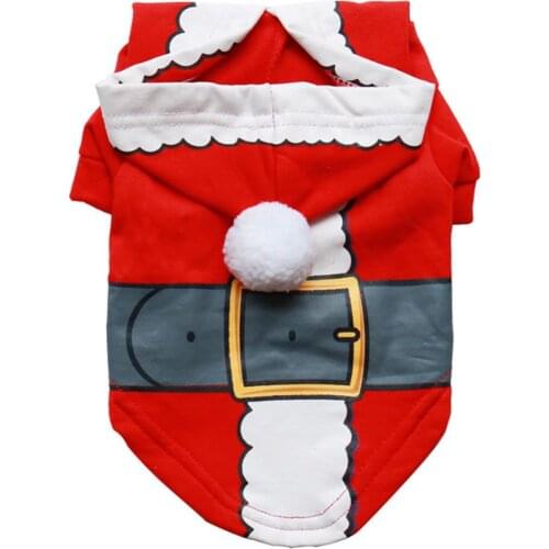 Warm Winter Dog Clothes Cartoon Santa Hoodie Jacket French Bulldog Chihuahua Puppy Coat Dog Christmas Costume Pet Clothing