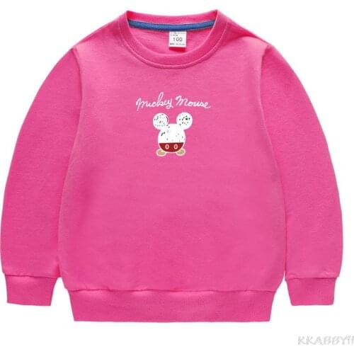 Disney Mickey Fashion Boys Girls Sweatshirts Cotton Long Sleeve Kids Hoodies Children Clothes Girls Pullover Tops