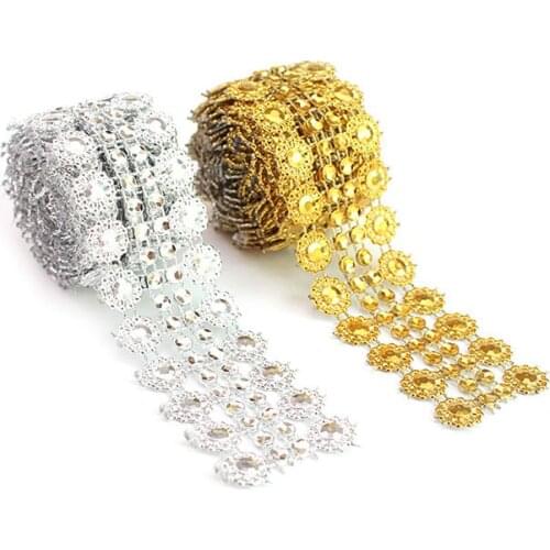 Diamond Sun Flower Mesh Roll Event Unicorn Party Birthday Wedding DIY Decorations Table Cake Wrap Crystal Ribbons Tape Tulle