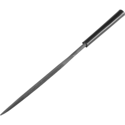 Uxcell Second Cut Steel Triangular Needle File with Plastic Handle, 4mm x 160mm