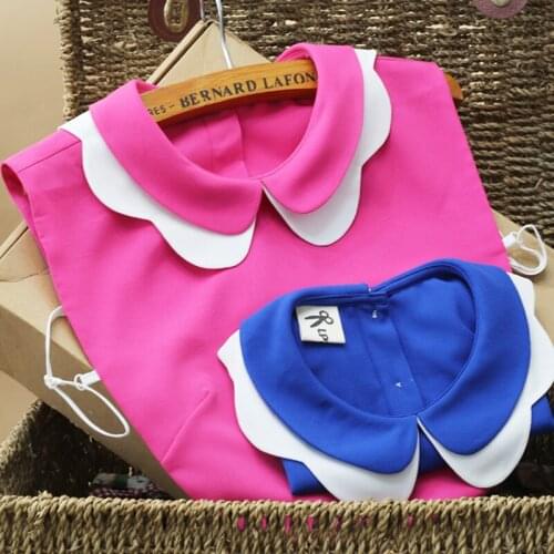 Spring Half Collar Shirt super chemisie Peter Pan Value Rose red blue shirt fake collar cashmere blouse shirt fake False Collar