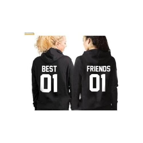 BEST 01 FRIENDS 01 Sweatshirt Fleece Spring Autumn Female Pullover Long Sleeve Hoodies Woman