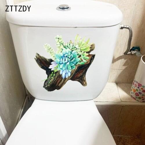 ZTTZDY 23.5×22.3CM Creative Succulent Plants Classical Art Wall Stickers Mural Home WC Decor Toilet Decals T6-0165