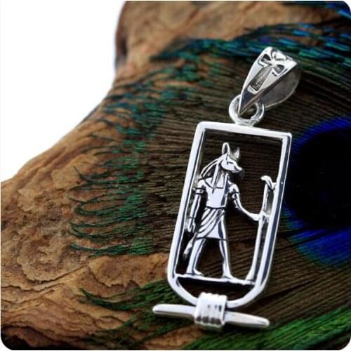 10pcs Egyptian Jewelry Cartouch God Anubis Pendant