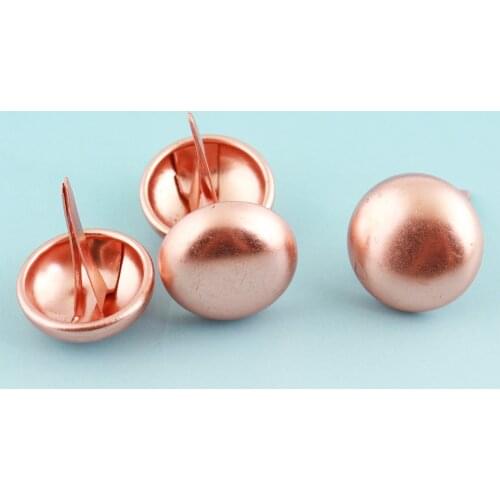 18mm Rose Gold Purse Feet 50pcs Nailheads Spots Metal Handbag bottoms Studs Cone Spots Nailheads Studs for Bag/ Belt Leather