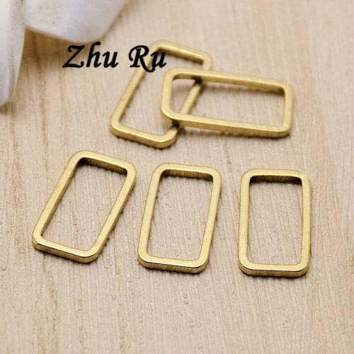 20pcs/lot zhu ru 15*8mm copper New Quadrilateral frame DIY Pendant Charms Nice Fashion Fit Gift For Bracelet & Necklaces Jewelry