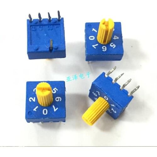5PCS/LOT ECE 100 capacity 8 bit 0-7 rotary dial switch, ERD508RSZ band code switch, 4:1 positive code