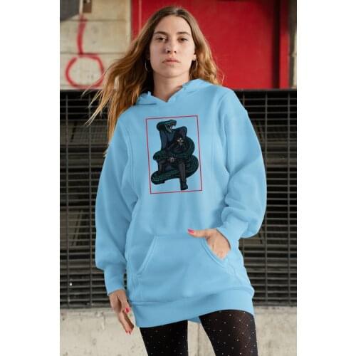 Angemiel Wear Snake And Coolest Skeleton Blue Dress Sweatshirt Tunik
