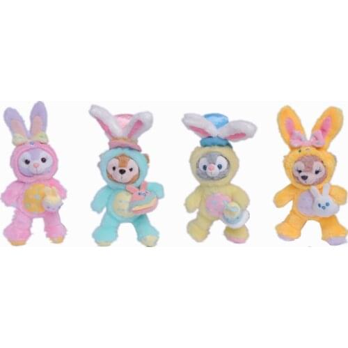 Disney Anime Spring Easter Day Duffy Bears Friend StellaLou Tony Cat With Long-Ear Rabbit Soft Stuffed Plush Toy Kids Toy Gift