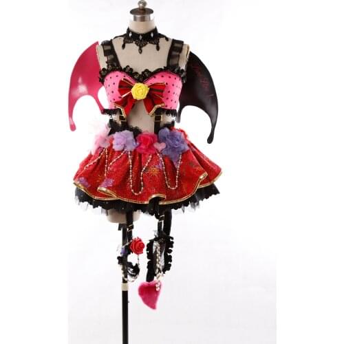 Anime cosplay Love live ayase eli devil dress halloween cosplay costume lolita dress wing tail full sets A