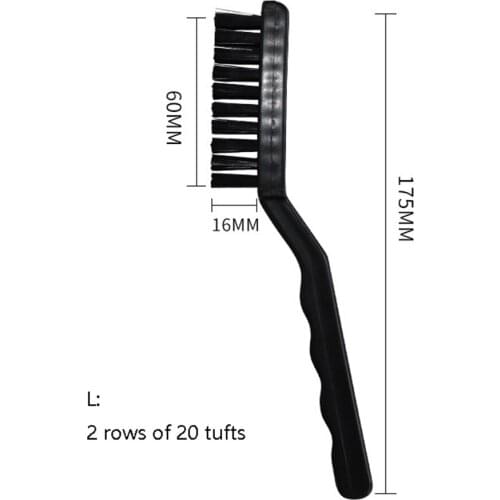 Anti-static crank brush for cleaning electronic components on industrial PC boards