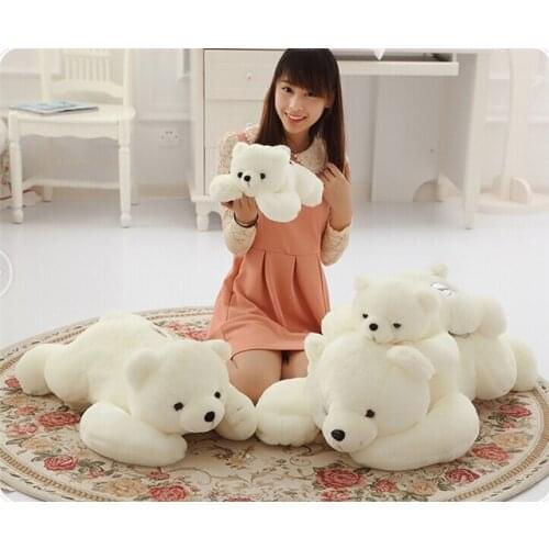 Large prone polar bear plush toy white bear throw pillow ,birthday gift h967