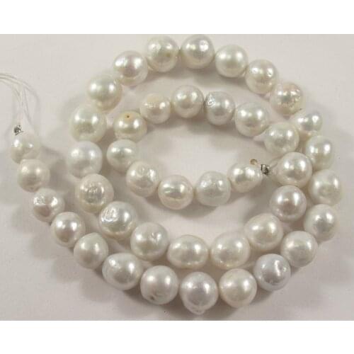 NEW Natural White Irregular Baroque Rare Edison Freshwater 12-13MM Pearl Beads 15"