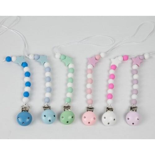 Pacifier Clip Chain Baby Infant Soothie Accessories Silicone Butterfly Beads Paci Holder Clips Teether Shower Toy 19115