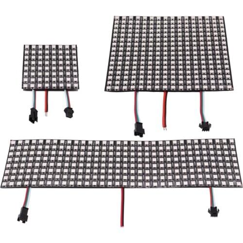 WS2812B RGB LED Digital Flexible Individually Addressable Panel Light WS2812 8x8 16x16 8x32 Module Matrix Screen DC5V