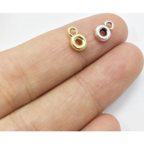 Eruifa 20pcs 5mm Mini Circle Burnishe d silver Zinc alloy Beads Charms Pendant Jewelry DIY Handmade Necklace,Earrings