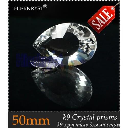 HIERKYST 10 pcs K9 Glass Crystal Prisms Pendants Chandeliers Parts Lustres Rainbow Lamp Lighting Hang Drops 50mm 2" #1923A