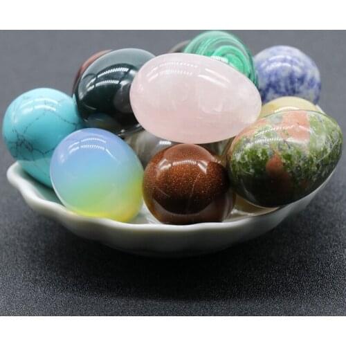 ICNWAY Natural Crystal Agate Semi-precious Stone Egg Shape 12 Kinds of Materials Mixed Box
