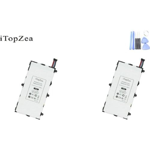 ITopZea 2x 4000mAh T4000E Replacement Battery For Samsung Galaxy Tab Tablet 3 7.0 T210 T211 T215 T217A T2105 T210R P3200+Tools