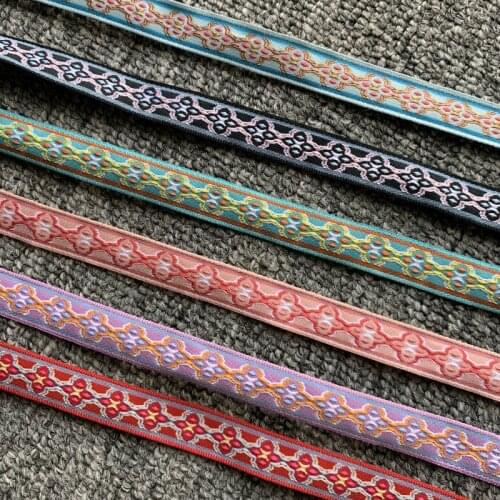 45Y 5/8" 15MM Classic Vintage Ethnic Embroidery Lace Flower Ribbon Boho Lace Trim DIY Clothes Bag Accessories Embroidered Lace