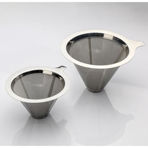 Funnel Cone Coffee Dripper Filter Coffee Filter Tea Strainer Stainless Steel Fashion High Quality Durable Practica