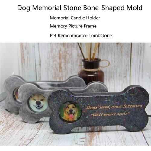 Memorial Pet Bone Tombstone Epoxy Resin Mold Dog Keepsake Gravestone Silicone Mould DIY Crafts Decorations Ornaments Casting Too